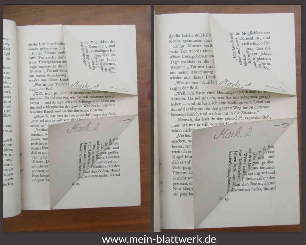 Buch falten, die einzelnen Seiten falten nach der Vorlage