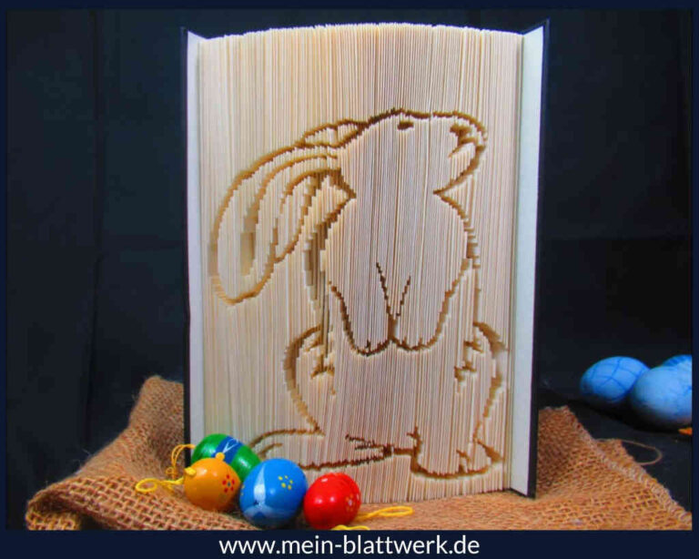 Osterhase basteln. Kostenlose Vorlage zum Buchfalten mit Anleitung.