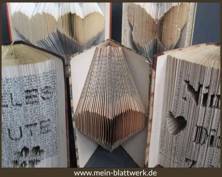 Kostenlose Vorlage zum Buchfalten Einfaches Herz meinblattwerk