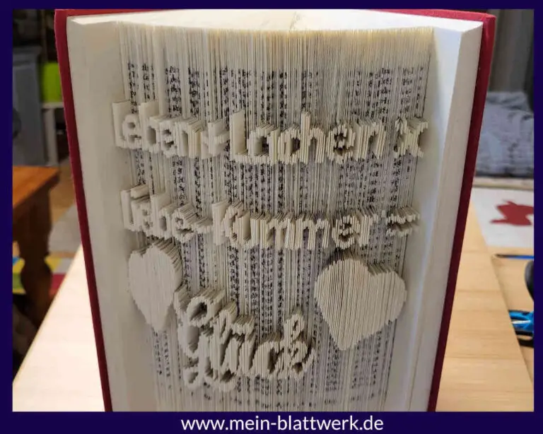 Kostenlose Vorlage zum Buchfalten Einfaches Herz meinblattwerk