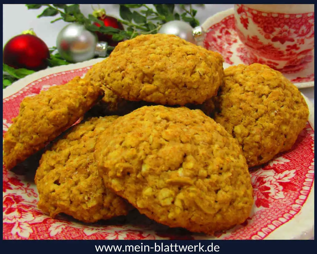 Schwedische Haferkekse, ein schnelles Rezept ohne Ausrollen, ohne Ausstechen und ohne viel Arbeit. Last-Minute-Weihnachtsplätzchen.