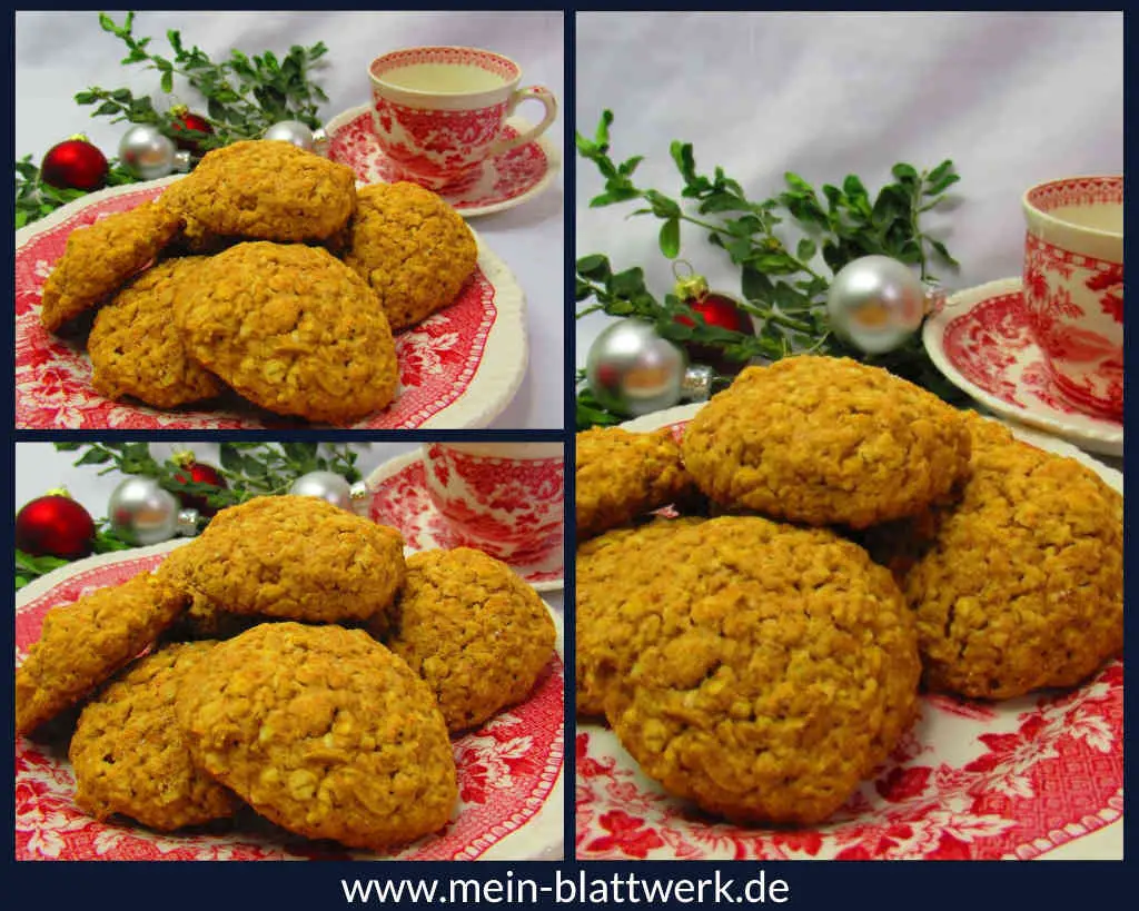 Schwedische Haferkekse, ein schnelles Rezept ohne Ausrollen, ohne Ausstechen und ohne viel Arbeit. Last-Minute-Weihnachtsplätzchen.