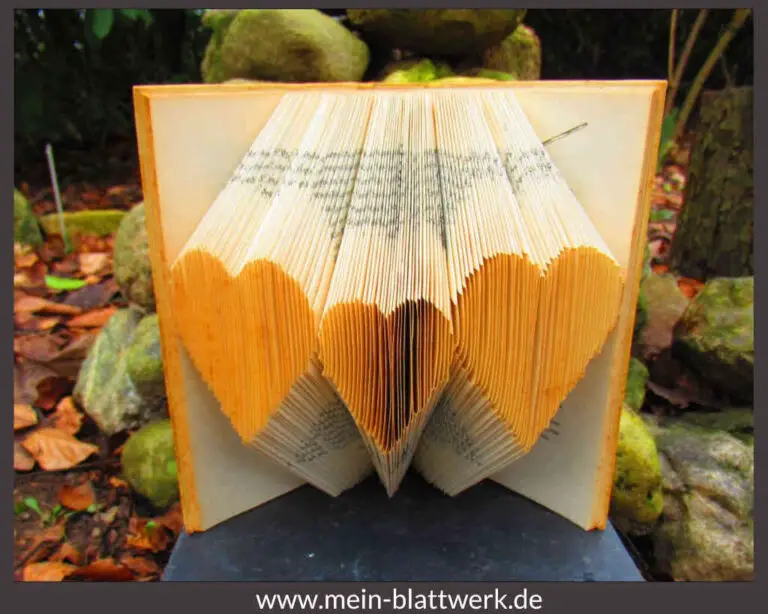 Buch falten 3 Herzen Vorlage zum Ausdrucken kostenlos mit Anleitung