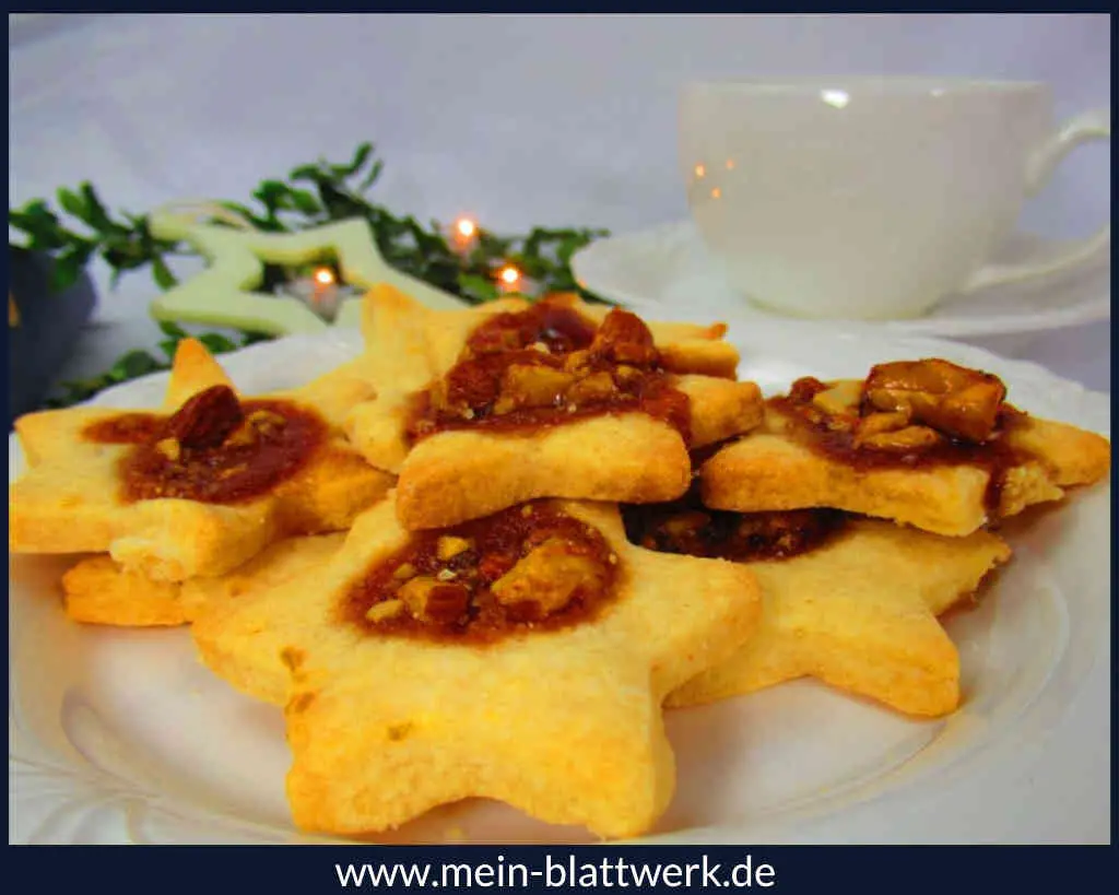 Salz-Karamell-Plätzchen, die Weihnachtsplätzchen mit dem Überraschungsmoment. Buttrig zarte Plätzchen mit Karamell und Mandeln