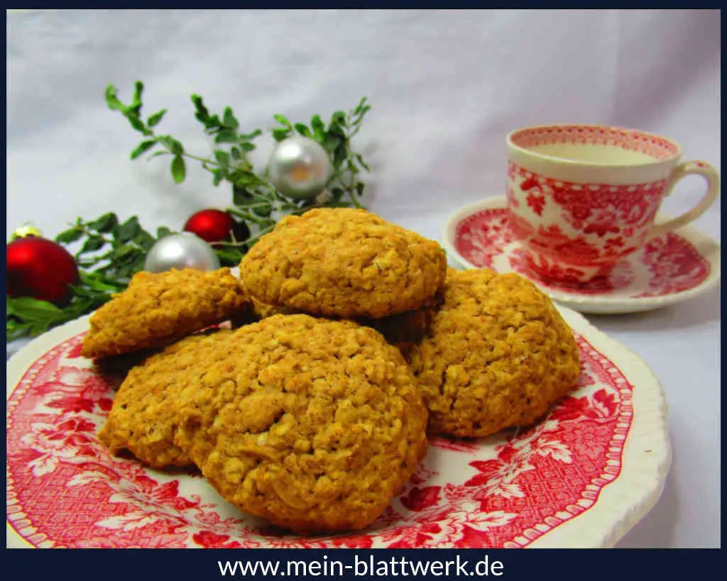 Schwedische Haferkekse, ein schnelles Rezept ohne Ausrollen, ohne Ausstechen und ohne viel Arbeit. Last-Minute-Weihnachtsplätzchen.