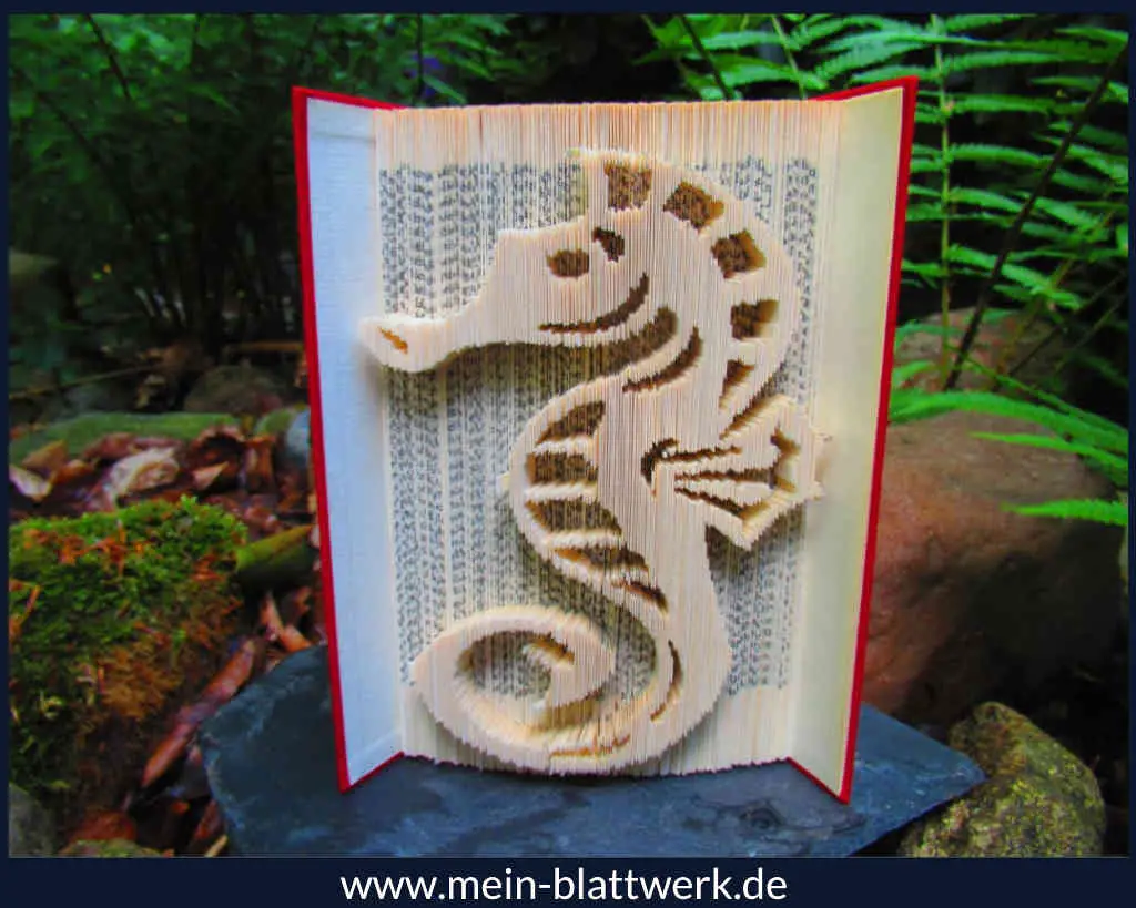 Motiv: Seepferchen – kostenlose Vorlage zum Buchfalten