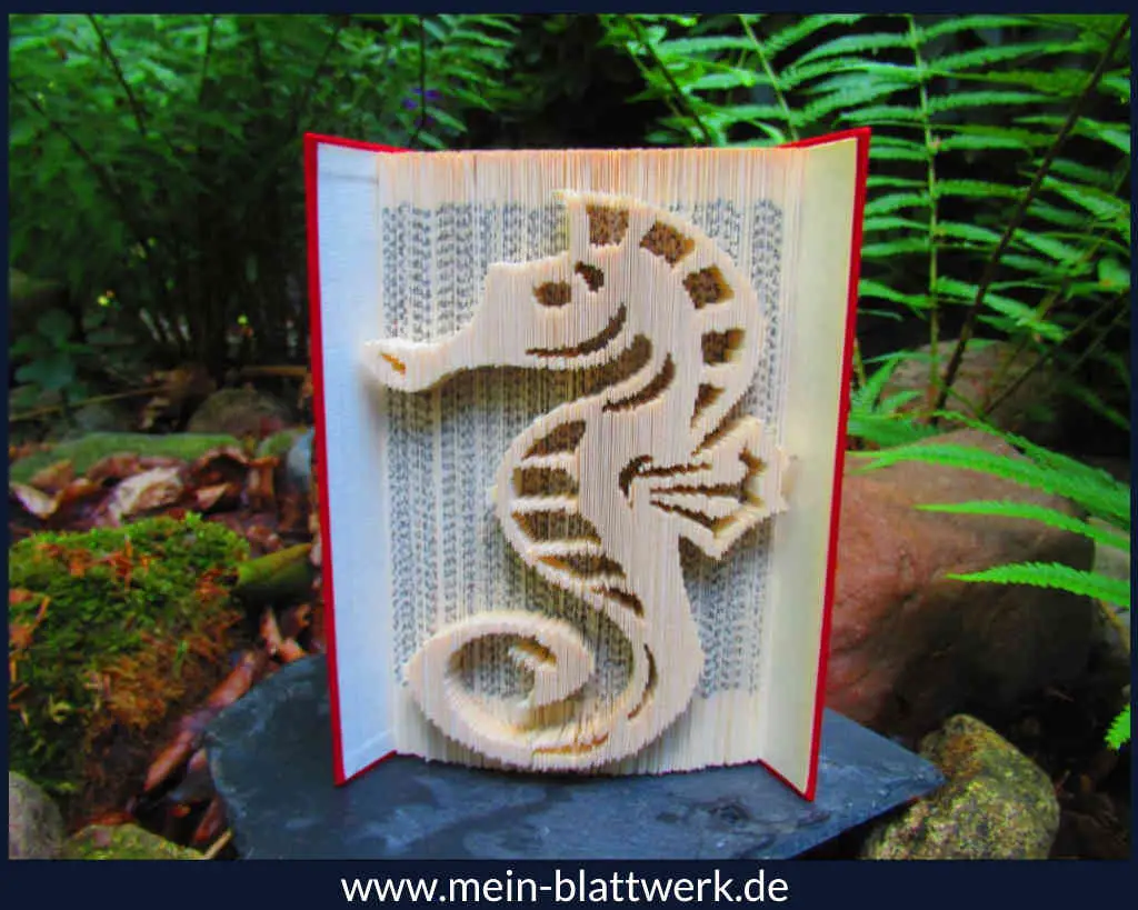 Motiv: Seepferchen – kostenlose Vorlage zum Buchfalten