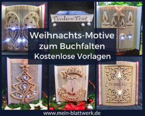 Mehr über den Artikel erfahren Weihnachts-Motive zum Buchfalten – Kostenlose Vorlagen