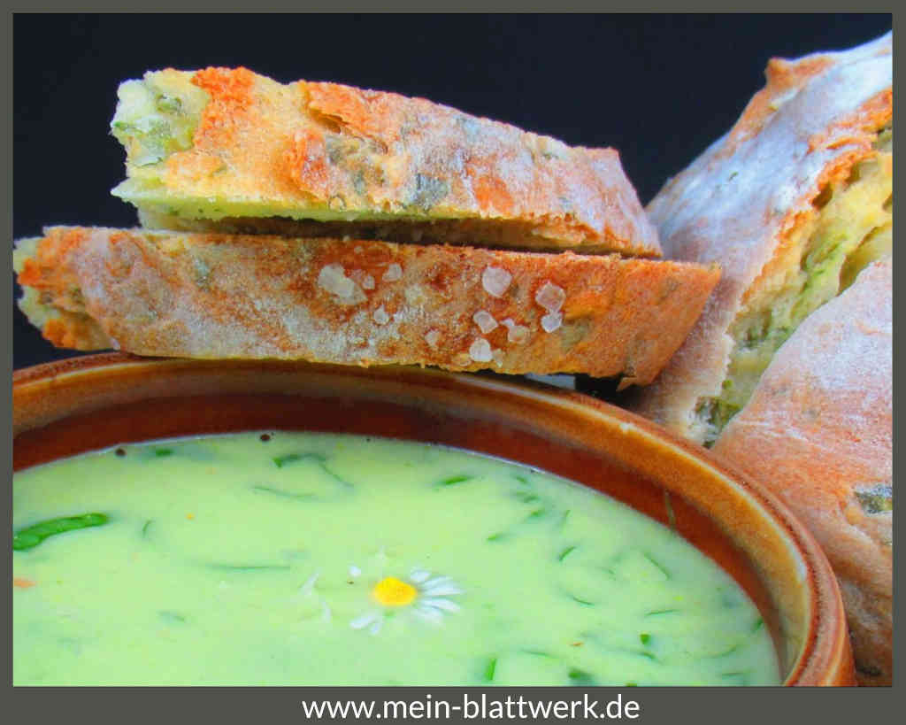 Einfache und günstige Suppe mit Bärlauch. Vegetarisches Rezept mit Pfiff